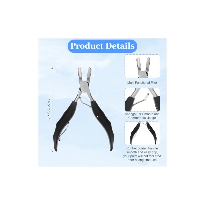 Multi Function Hair Extension Pliers, Fusion Crusher Tool for Keratin