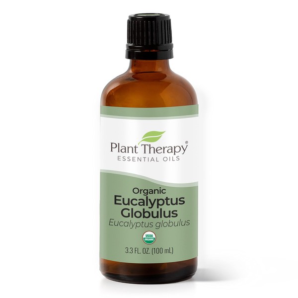 Plant Therapy Organic Eucalyptus Globulus Essential Oils 100% Pure, USDA Certified Organic, Undiluted, Natural Aromatherapy, Therapeutic Grade 100 mL (3.3 oz)