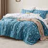 Bedsure Full Comforter Set - Teal Blue Bed Set, 3