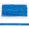 CABODYALS 10.93 Yards 1/2 Inch Blue Sequin Lace Trim Glitter