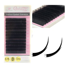 Matte Flat Eyelash Extension 0.15 C Curl 10mm Ellipse Flat Mink Black Super Soft for Professional Salon Use