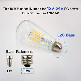 OPALRAY ST21/ST64 LED Bulb, 12Volts Low Voltage Power Input, 6W 600Lm, Dimmable with 12V DC Dimmer, Natural White Daylight(4000K), 60W Incandescent Equivalent, for 12V AC/ 12-24V DC Grid, 3-Pack