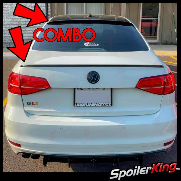 SpoilerKing COMBO Rear Roof Wing & Trunk Lip Spoiler (Fits