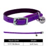 Cat Collar Real Leather with Safety Elastic, Bell, Available (Purple)
