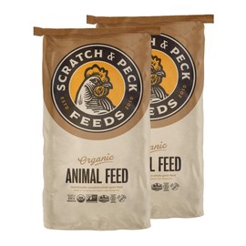 Scratch and Peck Whole Grain Scratch + Corn Chicken and Duck Supplemental Grain - Soy-Free - 9% Protein, Certified Organic and Non-GMO Project Verified Chicken Food - 50 lbs Bag