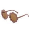 TOSGMLOUS Round flower Sunglasses for Kids Girl Boys Matte Coloful