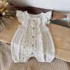 Verano Bebé Niña Encaje Hongo Borde Onesie