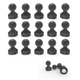 Ant Mag Magnetic Push Pins Strong Push Pin Magnets for Fridge Whiteboards Calendars Maps in School & Office Pack of 18（Black）