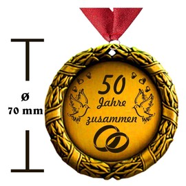 Larius Group Medal Order 50 Years Together Wedding Time Wedding Gift Award Order of Honour Desired Text (with Box)