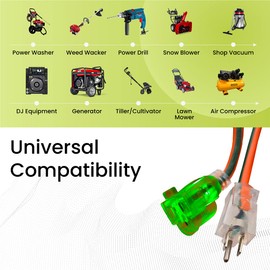 Go Green Power Inc. (GG-14025) 12/3 SJTW Outdoor Extension Cord, Lighted End, 25 ft