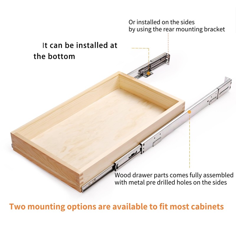 Mulush Pull Out Cabinet Drawer, 29”W x 21”D Soft Close