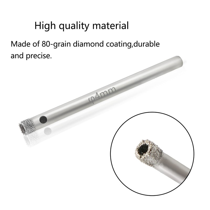 Jamiikury 5/32" / 4mm Diamond Hole Saw Drill Bits, Glass