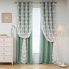 MYSKY HOME Room Darkening Curtains White Sheer Pom Pom Curtains