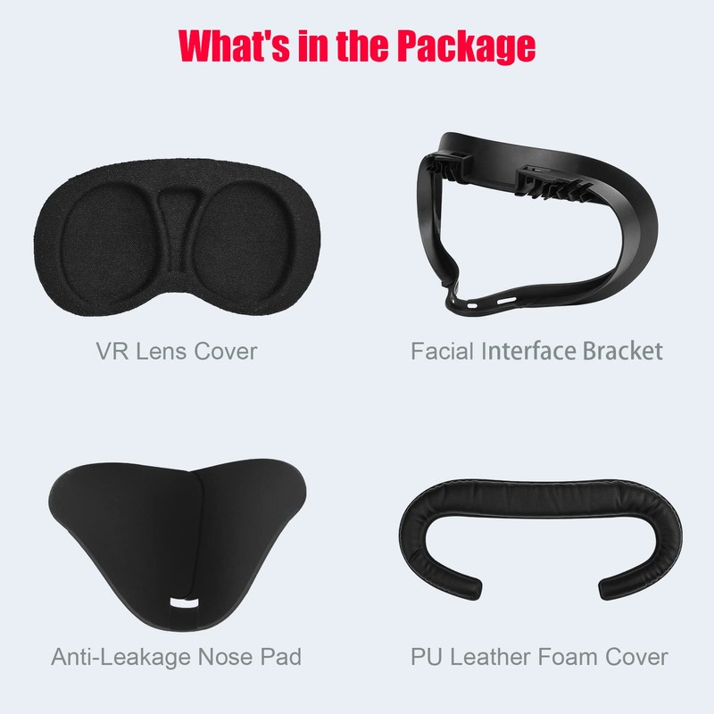 VR Facial Interface and Foam Replacement Set for Oculus Meta