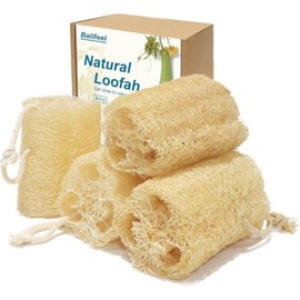 Natural Luffa Sponge Organic Luffa Set 6 Pack Exfoliation Body Scrubber Shower Luffa for Men and Women Bathing Skin Back and Face Eco Tool, 4-pack / 내추럴 루파 스펀지 유기농 루파 세트 6팩 각질 제거 바디 스크러버 샤워 루파 남녀 목욕용 피부 등 및 얼굴 에코 도구, 4-pack