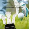 Golf Club Head Covers, 3pcs Long Neck Waterproof PU Leather