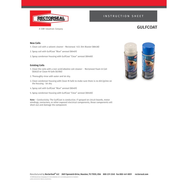 RectorSeal GulfCoat 80401 HVAC Coil Protector, Extends HVACR Life, HVAC,