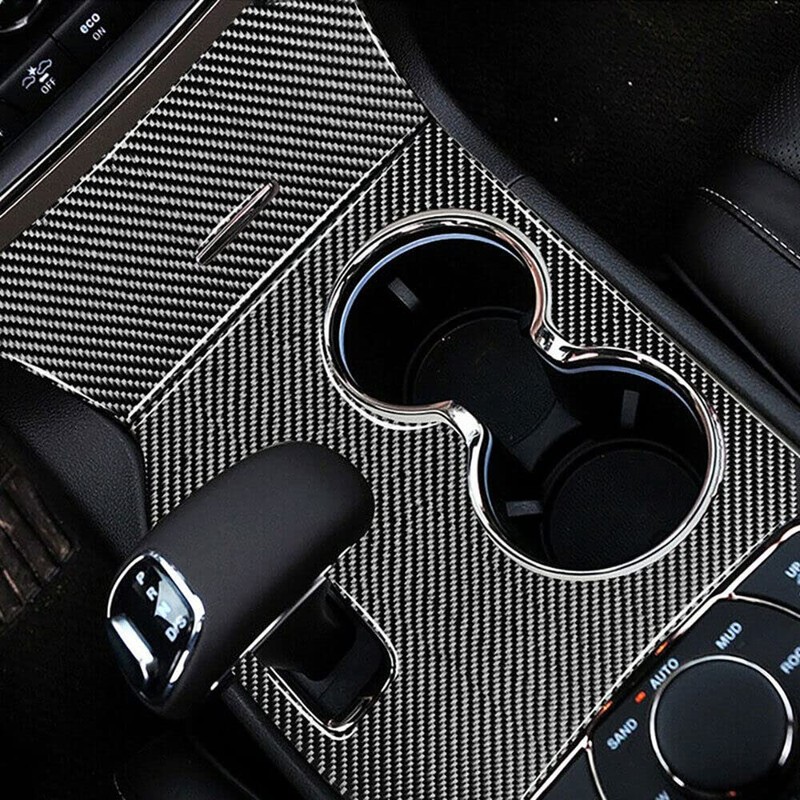TEAMWILL Carbon Fiber Console Gear Shift Panel Cover Trim Fit