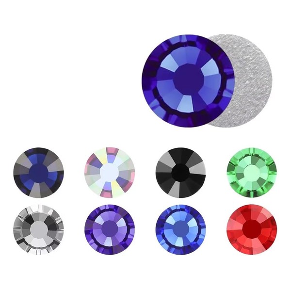 2058NHFGlitter - Cristales de fijación en frío, parte trasera plana,