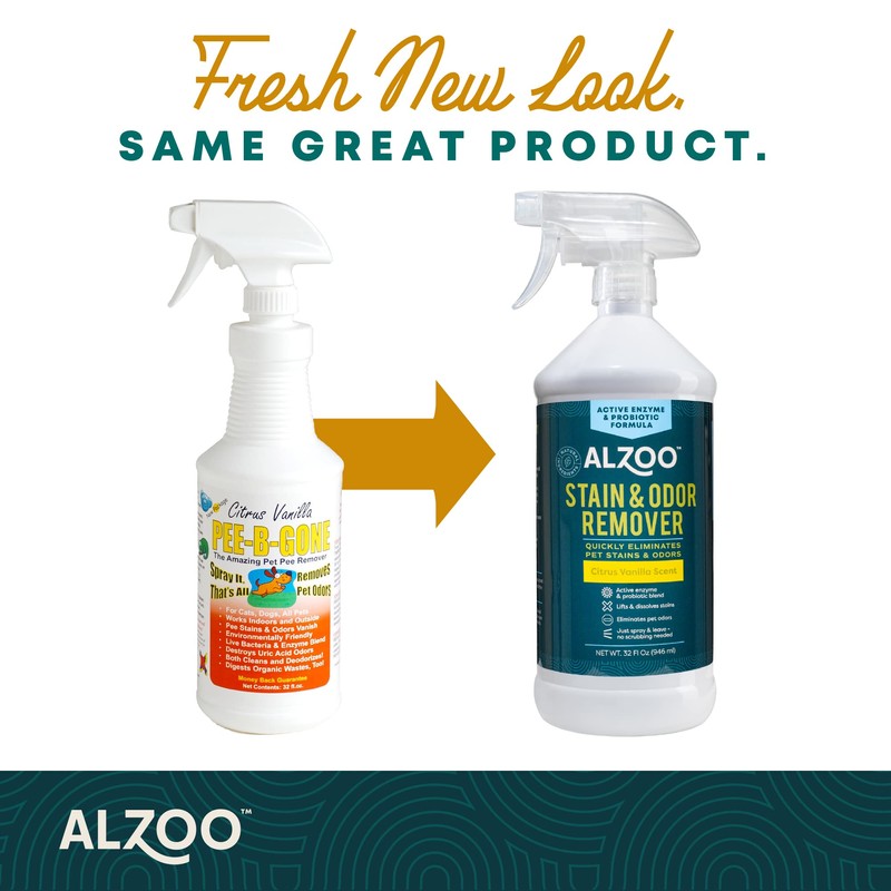 ALZOO Stain & Odor Remover, Quickly Lifts & Dissolves Pet