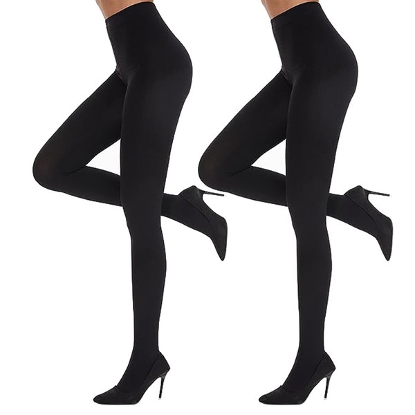 Weziarer 2 Pairs Fleece Lined Tights for Women - 100D