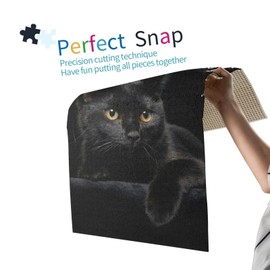 WZVZGZ Black Cat 500 Piece Format Jigsaw Puzzle for Adults Kids - Childhood Education Puzzle Wooden Cartoon Toys