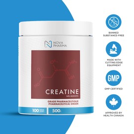 Nova Pharma Creatine - Promotes Muscle Development, Boosts Power, Energy, Strength, and Workout Performance, Creatine Powder Supplement for Athletes, Fitness Enthusiasts, and Gym Goers - 100 Portions