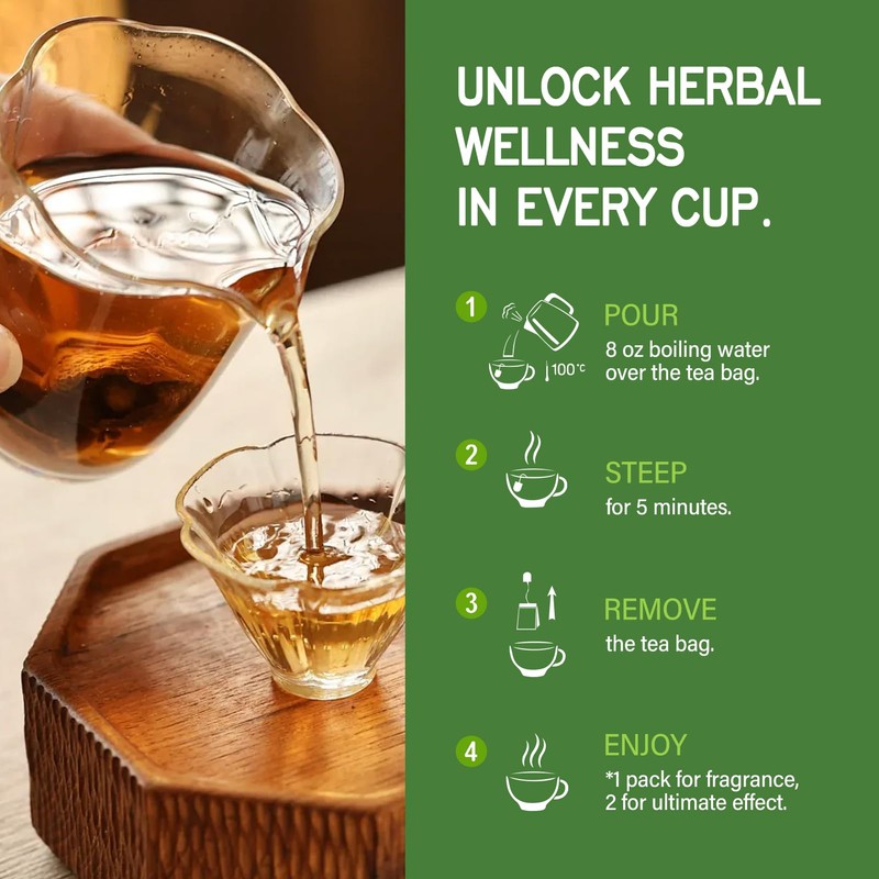 TisaFlor Cleavers Herb Lymphatic Drainage Tea Bags, 50 Counts for