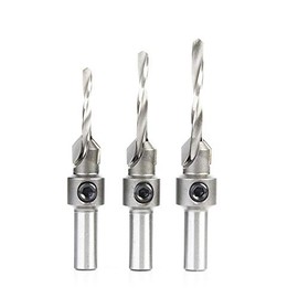 Amana Tool AMS-623 3-Pc Carbide Tipped Countersink Set Round Shank