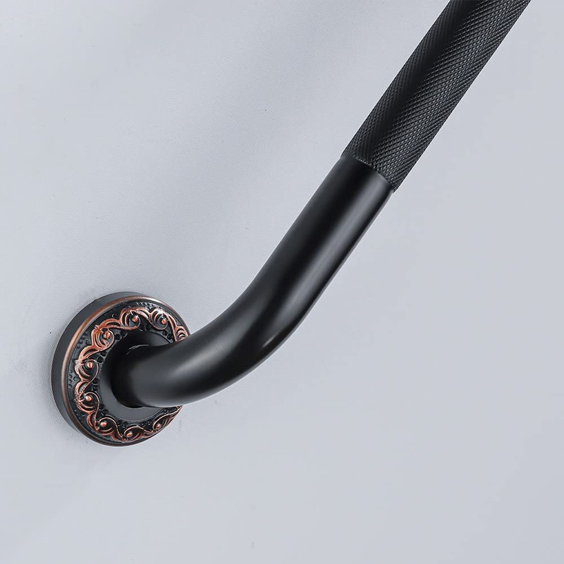 700Brass 16-Inch Grab Bar Featuring Anti-Slip Handrail, Solid Brass, Oil