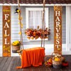 Whaline Fall Harvest Hanging Banner, Fall Porch Sign Autumn Pumpkin