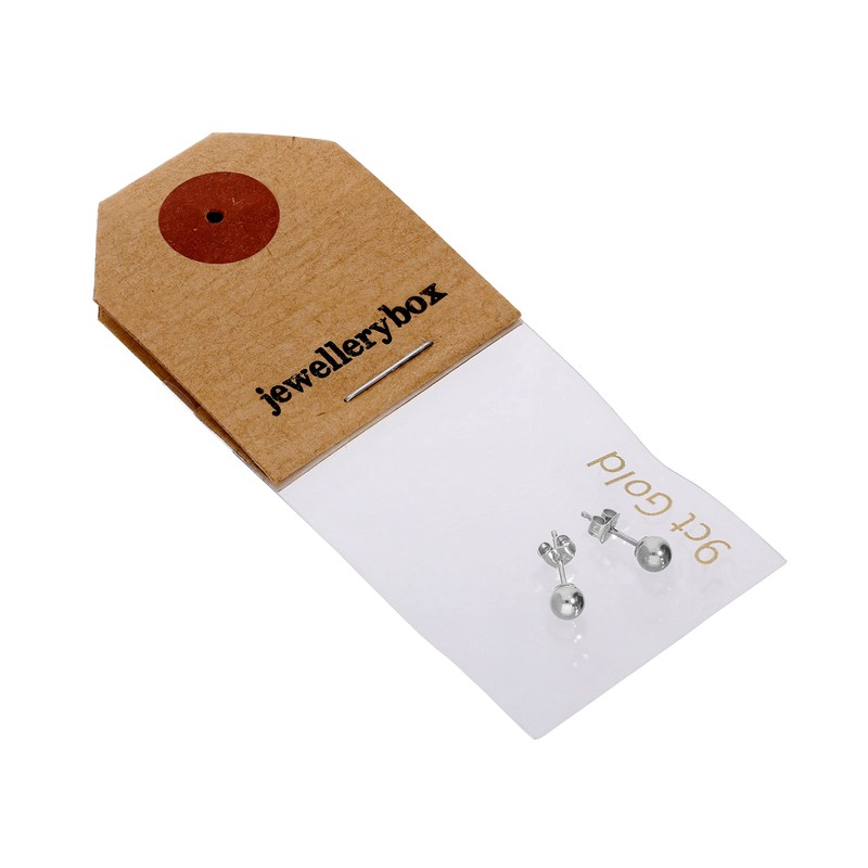 9ct White Gold 4mm Ball Stud