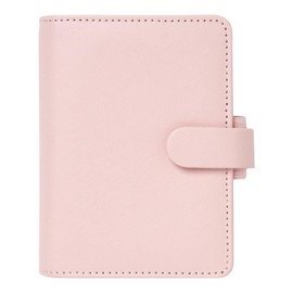 Filofax Saffiano Organizer, Mini Size, Blush - Cross-Grain, Leather-Look, Five Rings, Week-to-View Calendar Diary, Multilingual, 2025 (C022696-25)