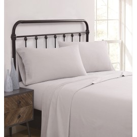 Truly Soft Everyday - Full 4 Piece Sheet + Pillowcase Set - Solid Flannel Collection, 100% Cotton - Grey (SS4266GYFU-4700)