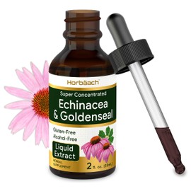 Echinacea Goldenseal Liquid Extract | 2 fl oz | Alcohol Free Tincture Drops | Vegetarian, Non-GMO, Gluten Free | by Horbaach