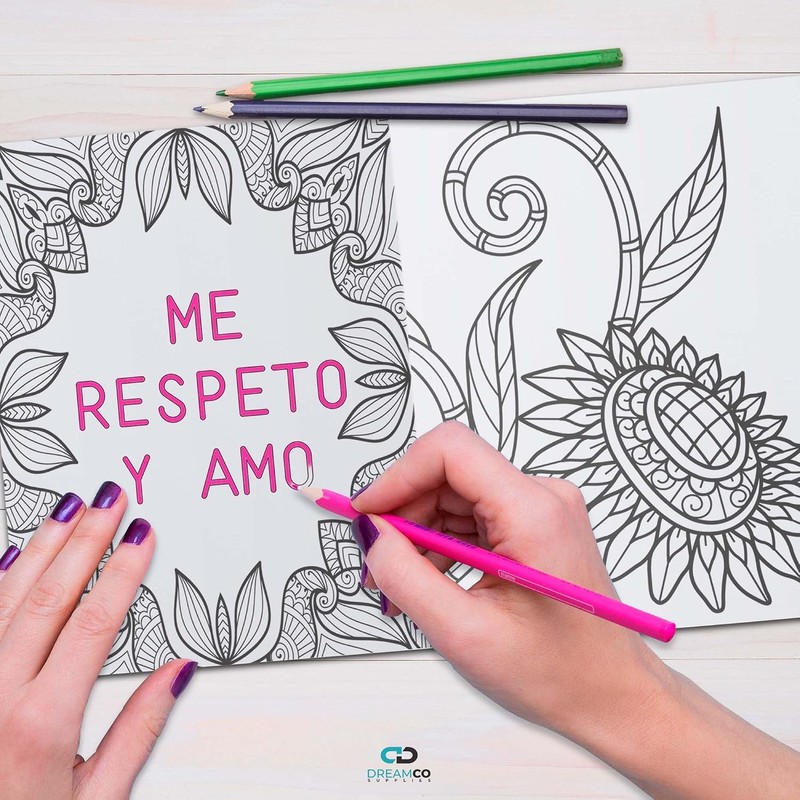 DREAMCO SUPPLIES: Libro Colorear Mandalas Antiestrés - Manifiesto - Paz