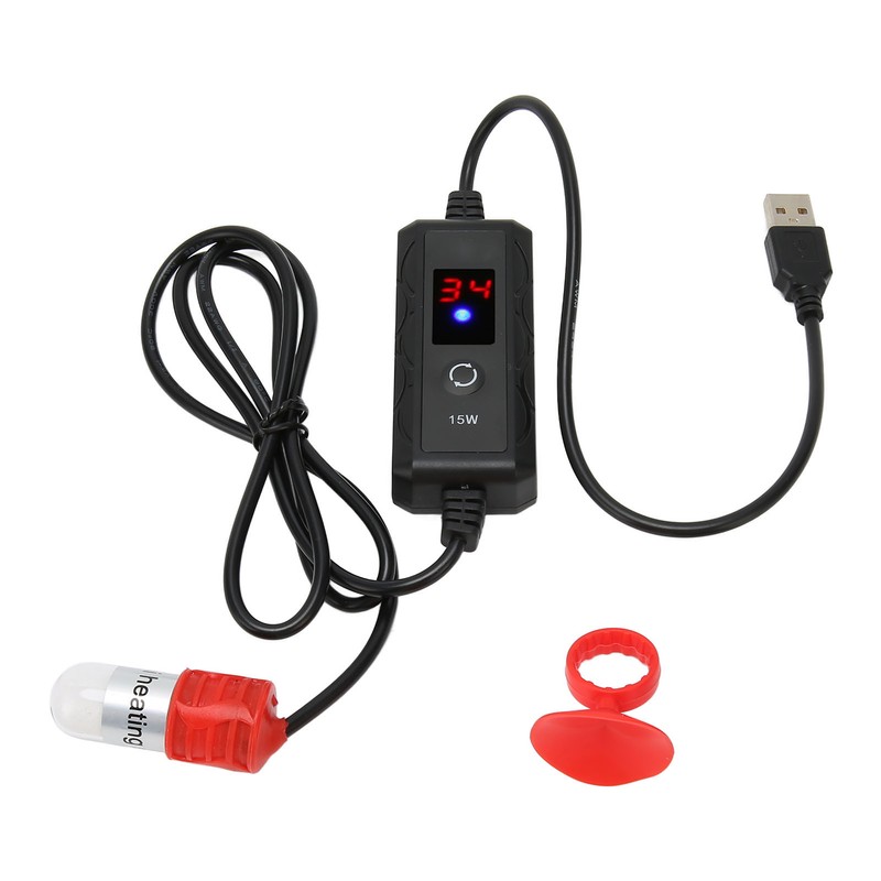Mini Fish Tank Heater Adjustable 15W Betta Heater Small Aquarium