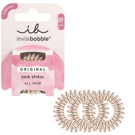 invisibobble Original Hair Bobbles Bronze Me Pretty I 3 x Spiral Hair Bobbles Bronze for Girls and Women I Strong Hold and Gentle on Hair I The Original, Designed in the Heart of Munich