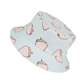 YYDiannaWu Sombreros reversibles plegables para el sol, gorros de pescador para mujer, Azul bebé con fresa y caqui, Talla única