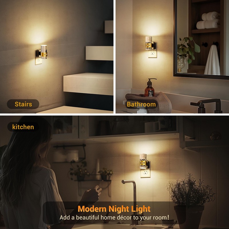 JandCase Motion Sensor Night Light, Night Lights Plug into Wall,3000K