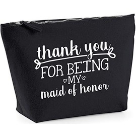 Hippowarehouse Thank you for being my maid of honor printed make up cosmetic wash bag 18x19x9cm