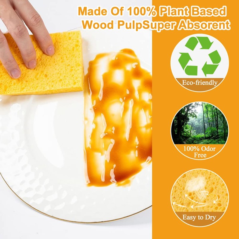 Pop-Up Sponges Kitchen, Pack of 10 Compressed Sponge Kitchen Cellulose