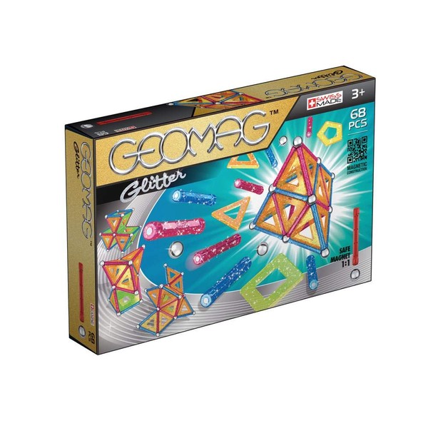 Geomag 533 Glitter Magnetic Construction Set, Multicolor, 3 years to 8 years, 68 Pieces
