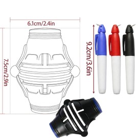 Lunarthos Golf Ball Marker Stencil with 3 Color Pens 360° Triple Line Alignment Tool Golf Accessories for Men and Women