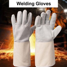 HOVhomeDEVP Welding Gloves, MIG/Stick Welding GlovesPremium Hand Protection from Welder and Cutting, Torch Heat, Gauntlet Cuff, Long Sleeve for Tig Welder, Grilling Oven, Green Egg, Stove