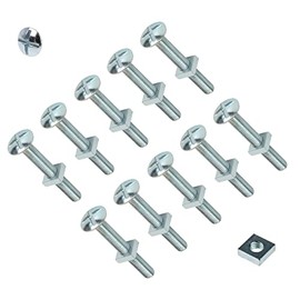 TERF® M8 X 25mm Roofing Bolt with Square Nut M8 (8mm) X 25mm Cross Slotted Mushroom Head with Square Nut - Pack of 10