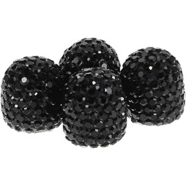 4 Tapones para Válvulas de Neumático Negros, Aplicables y Resistentes, para Coche, Brillo Decorativo para Llantas y Uso Diario