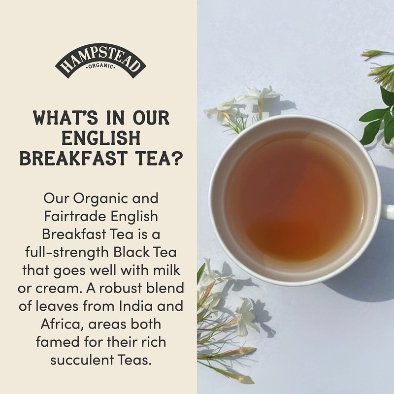 Hampstead Organic English Breakfast 20 Teabags (Pack of 4 Total