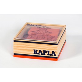 KAPLA 40 Squares Orange - Wooden Construction Set - 40 Orange Colored Building Planks - for Ages 3+