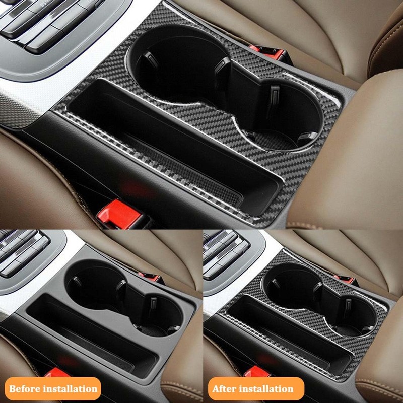Car Cup Holder Cover Trim, Carbon Car Centre Console Water